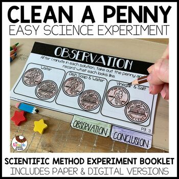 Preview of Clean a Dirty Penny Science Experiment | Scientific Method | Distance Learning