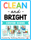 Clean and Bright Center Signs/Cards - Printable and Editab