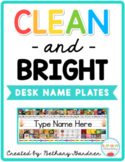 Clean and Bright Desk Name Plates - Classroom Decor