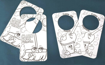 Preview of Clean for PASSOVER No Chametz Sign | Pesach Door Hanger Craft for Kids