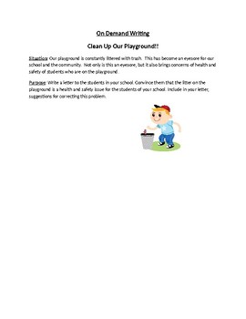 Preview of Clean up Our Playground On Demand Writing Prompt