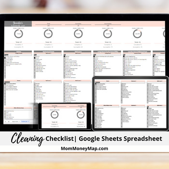 Preview of Cleaning Checklist Google Sheets Spreadsheet