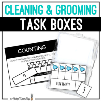 Preview of Cleaning & Grooming Task Boxes - Counting