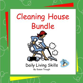 Preview of Cleaning House - 2 Workbooks & 5 Videos - Daily Living Skills
