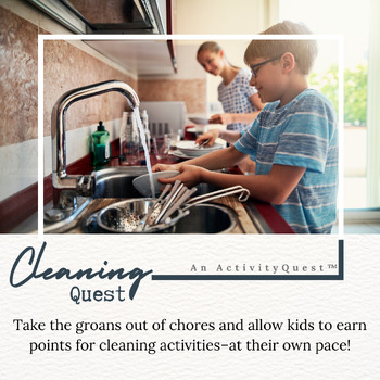 Preview of Cleaning Quest Activity Cards | Printable task cards that make cleaning fun!