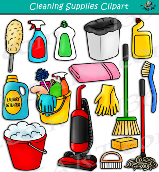 household cleaning products clipart