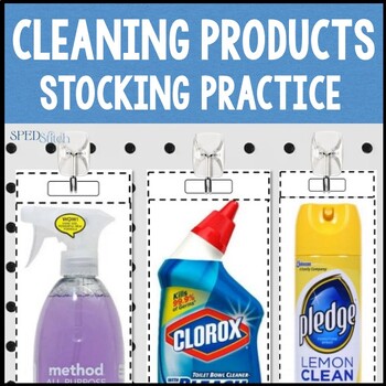Preview of Cleaning Supplies Vocational Skills Stocking Work Task for Life Skills SPED