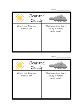 Clear and Cloudy Exit Ticket by AB Creates | TPT
