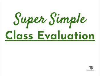 Preview of Clear and Simple Class Evaluation/Feedback Form