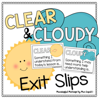 Clear Cloudy Exit Slips And Reflection Station By Meaningful Makings