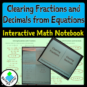 Preview of Clearing Fractions and Decimals From Equations Foldable