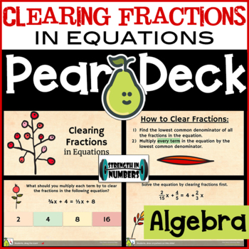 Preview of Clearing Fractions in Equations Digital Activity for Pear Deck/Google Slides