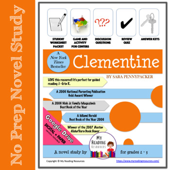 Preview of Clementine Novel Study (Print + DIGITAL)