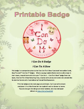 Preview of Cleo's Printable I Can Do It Badge