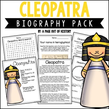Preview of Cleopatra Biography Unit Pack Research Project Famous Women Leaders