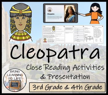 Preview of Cleopatra Close Reading Comprehension Activity | 3rd Grade & 4th Grade