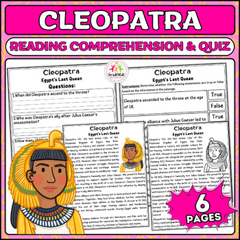 Preview of Cleopatra: Queen of Egypt Nonfiction Reading & Activities for Women's History