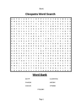 Preview of Cleopatra Word Search
