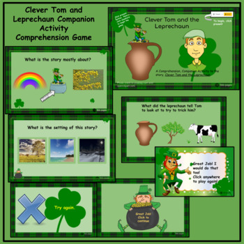 Preview of Clever Tom and the Leprechaun  Comprehension Game for google docs and seesaw