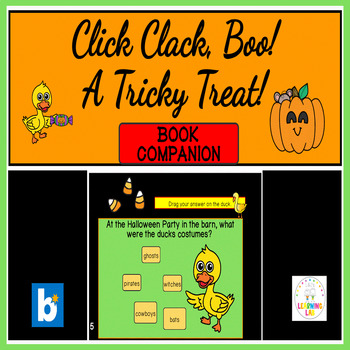 Preview of Click Clack BOO!  Book Companion BOOM CARDS