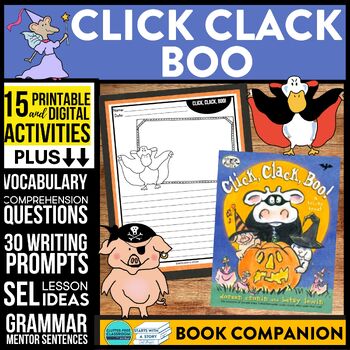 Preview of CLICK CLACK BOO activities READING COMPREHENSION - Book Companion read aloud