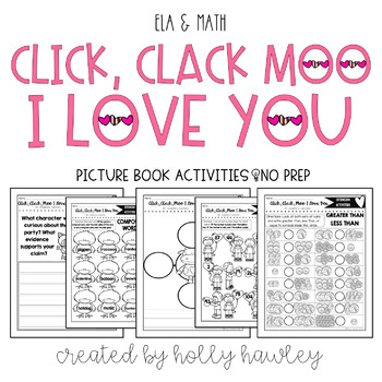 Preview of Click, Clack, Moo I Love You NO PREP