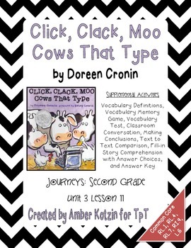 Preview of Click, Clack, Moo: Cows That Type 2nd Grade Journeys Unit 3, Lesson 11