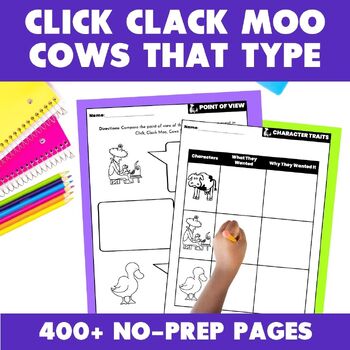 Preview of Click Clack Moo Cows That Type Book Activities Literacy Read Aloud Companion