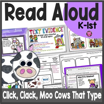 Preview of Click Clack Moo Cows That Type Problem & Solution Activities - Cow Crafts