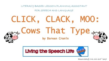 Preview of Click, Clack, Moo: Cows That Type Literacy-based lesson plan assistant