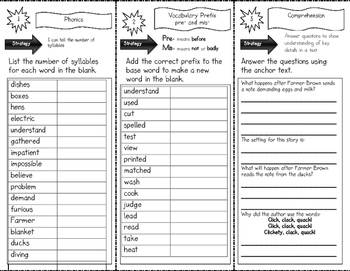 Preview of Click, Clack, Moo: Cows that Type Skills Trifold aligned to Journeys Lesson 11