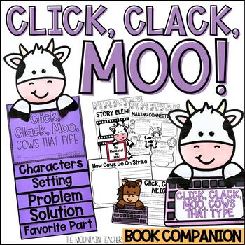 Preview of Click, Clack, Moo Read Aloud Activities with Cow Crafts for Farm Unit