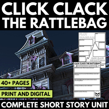 Preview of Click Clack the Rattlebag Short Story Unit Halloween Short Stories - Activities