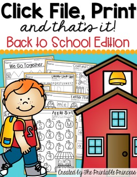 Preview of FREE Back to School Activities for Kindergarten