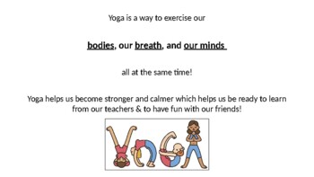 Preview of Yoga for Movement Break Sensory & Gross Motor w/ Visual Timer In-Person & Online