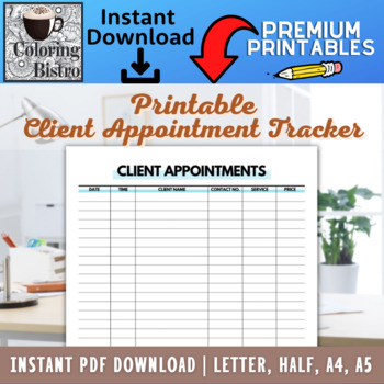 Preview of Client Appointment Tracking Printable - Tutoring Tracker - Hairdressing Log