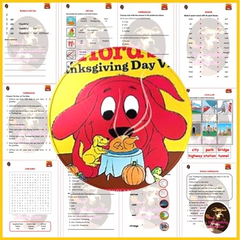 Preview of Clifford's Thanksgiving Day Visit  17pages worksheet