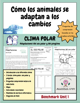 Preview of Clima polar - Adaptaciones animales - Comprensión lectora- Escritura informativa