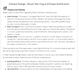 Climate Activity - Ocean Warming and Ocean Acidification