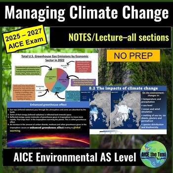 Preview of Climate Change AICE Cambridge Environmental Unit#8 - Lecture/Notes/Lesson