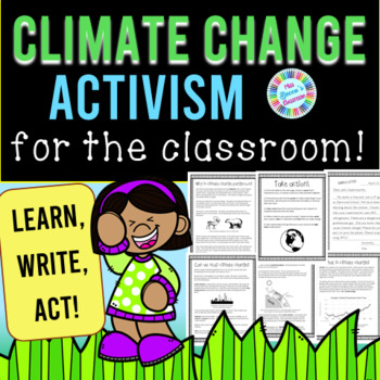 Preview of Climate Change Activism FREEBIE for grades 2-5! Teach civic engagement!