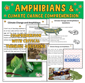 Preview of Climate Change And Amphibians Comprehension and Critical Thinking Skills