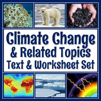 Preview of Climate Change Articles with Worksheets SET OF 6 Texts with Questions
