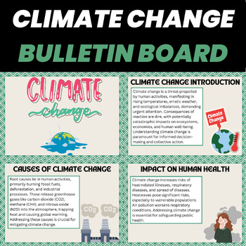 Preview of Climate Change Awareness Bulletin Board | Climate Change Classroom Posters