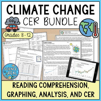 Preview of Climate Change CER, Reading Comprehension, and Graphing Lab