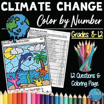 Preview of Climate Change Color by Number - High School & Upper Middle School