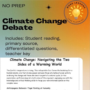Preview of Climate Change Current Event Guided Reading Comprehension Worksheet
