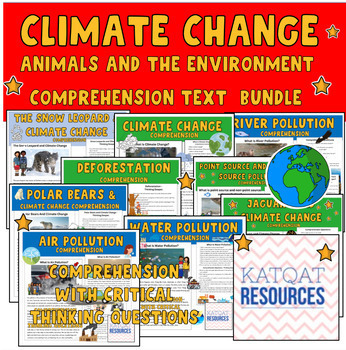 Preview of Climate Change, Environment and Animals - Comprehension Texts