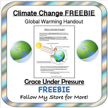 Preview of Climate Change Global Warming Handout Freebie