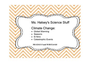 Preview of Climate Change (MS-ESS3-5) & Common Core Writing WHST:6-8.8 (Editable)